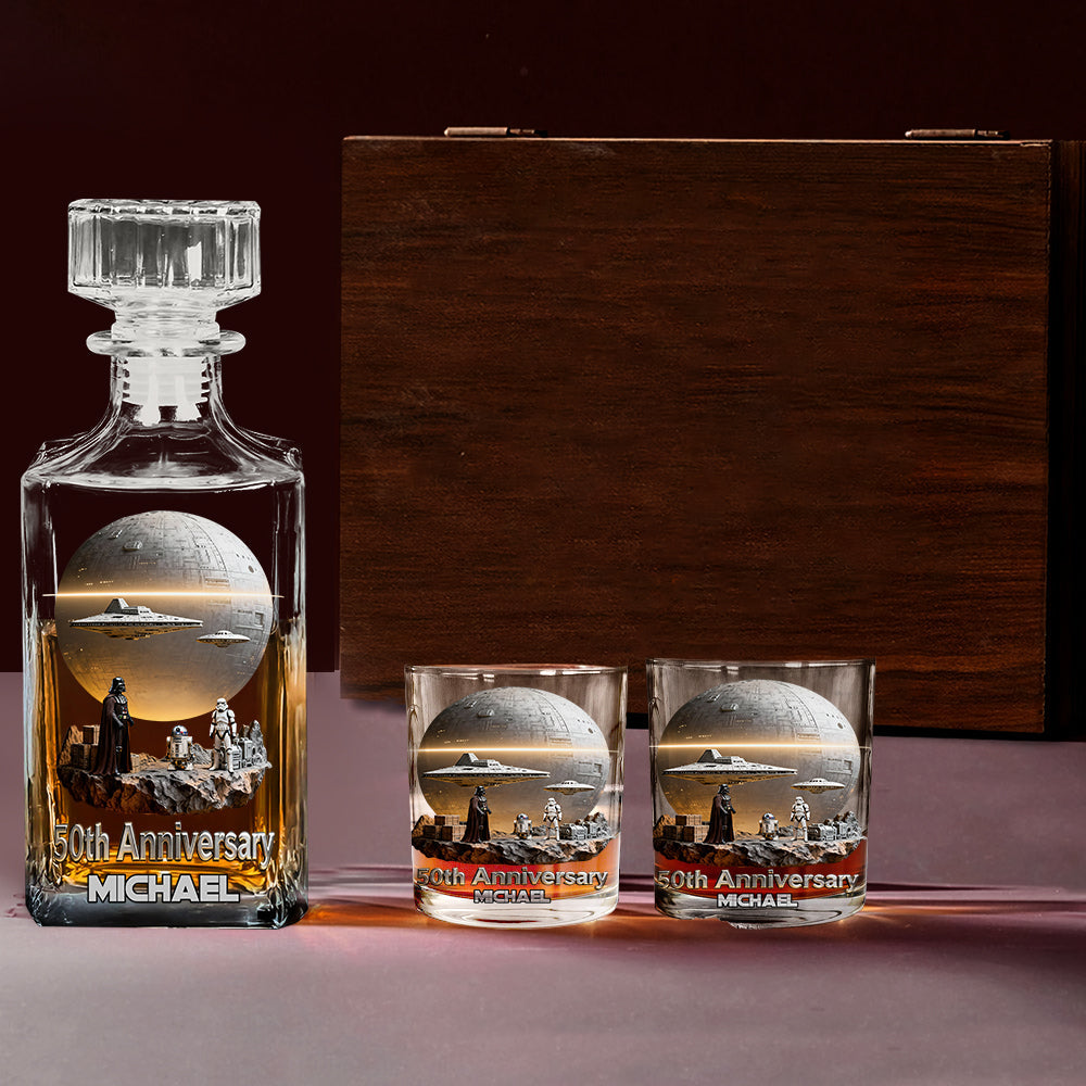 50th Anniversary - Personalized The Force Whiskey Decanter Set