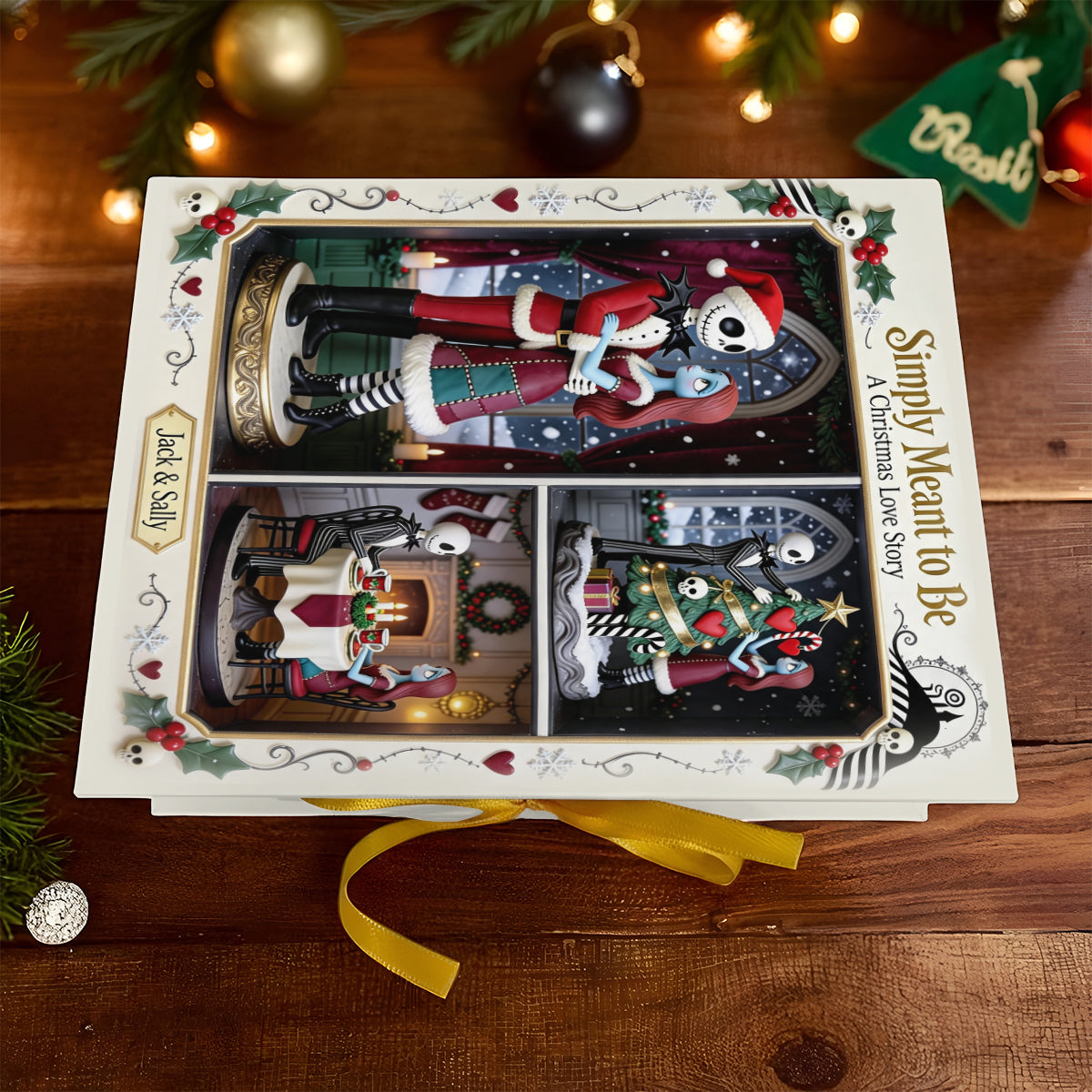 A Christmas Love Story - Personalized Nightmare Folded Advent Calendar With Ornaments