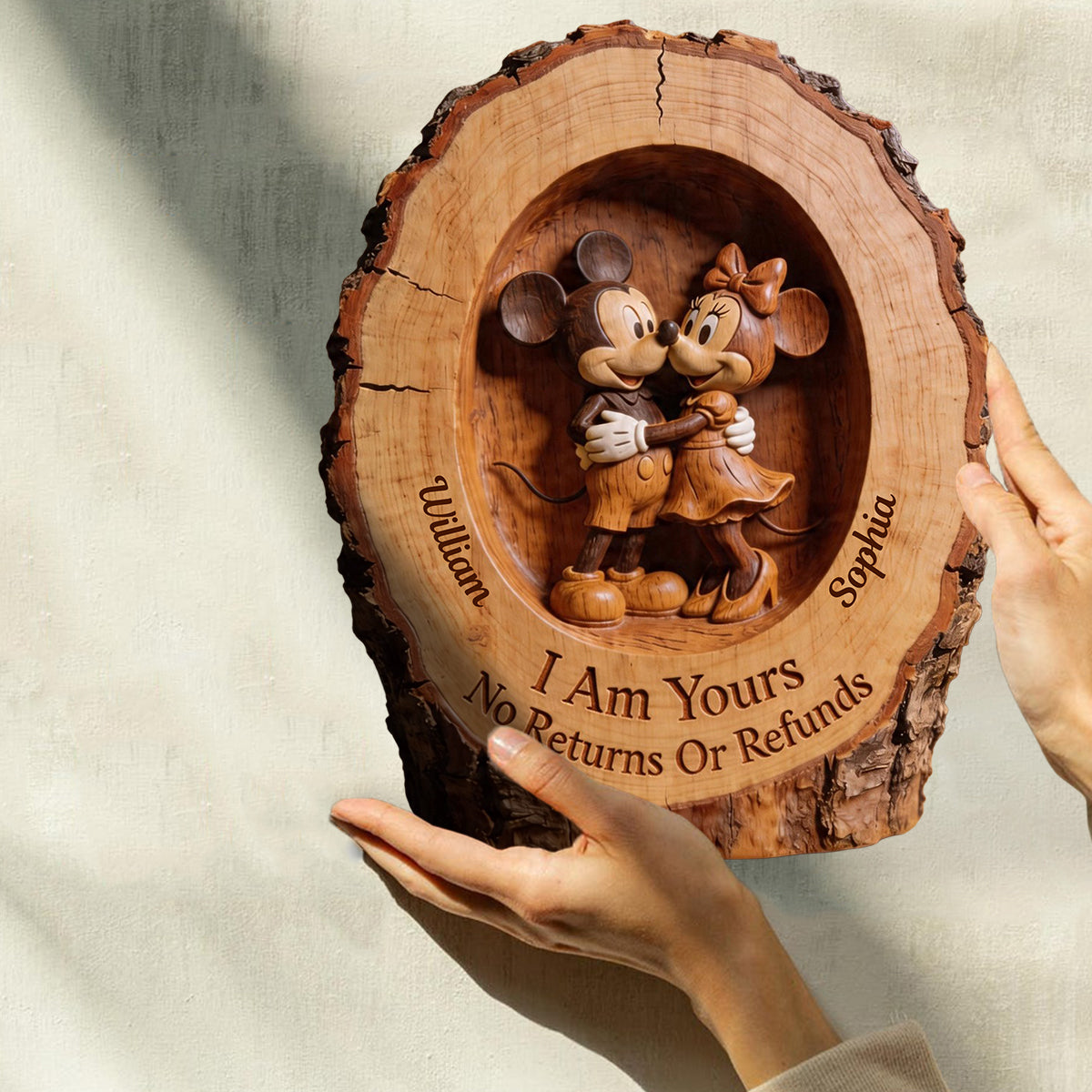 I Love You - Personalized Mouse Custom Shaped Wood Plaque