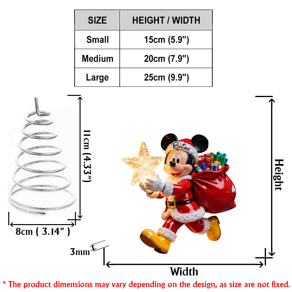 Magical Christmas - Personalized Mouse LED Light Tree Topper