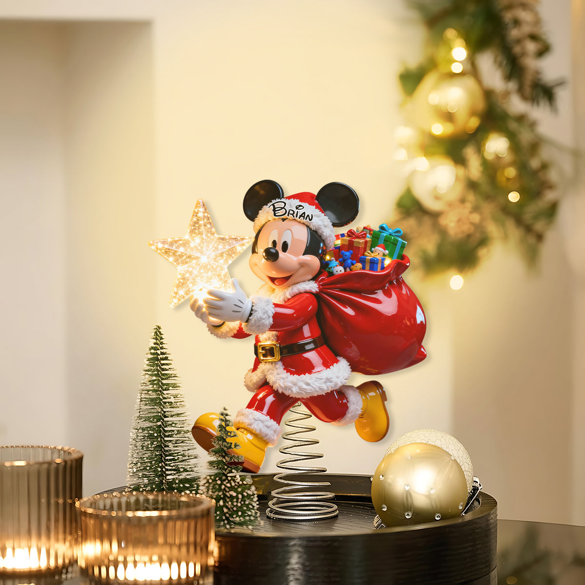 Magical Christmas - Personalized Mouse LED Light Tree Topper