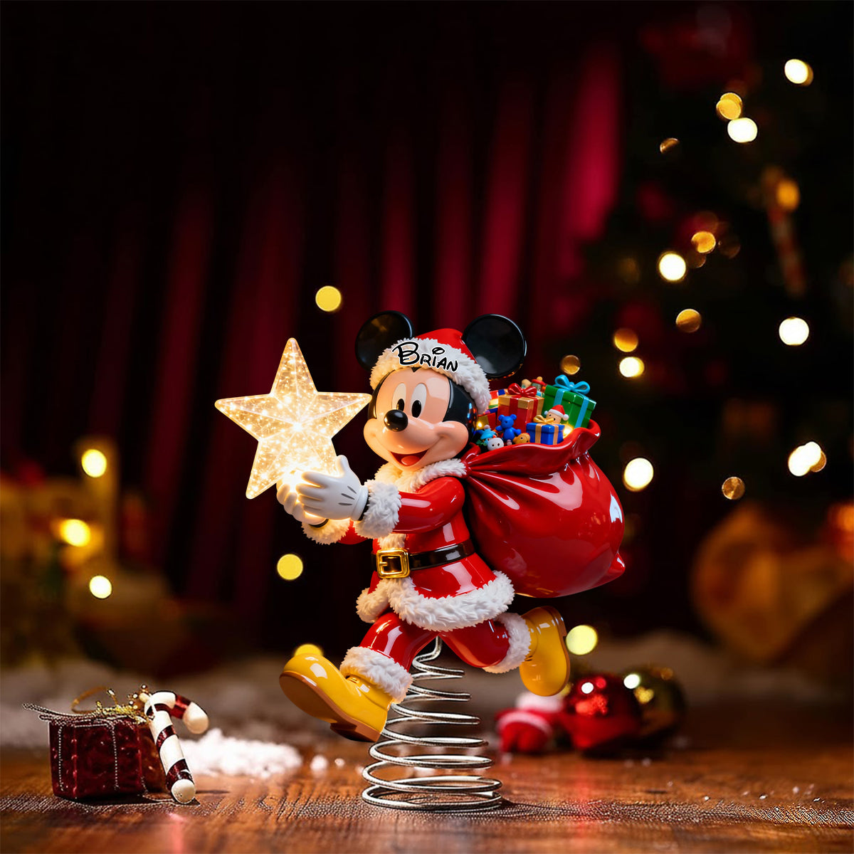 Magical Christmas - Personalized Mouse LED Light Tree Topper