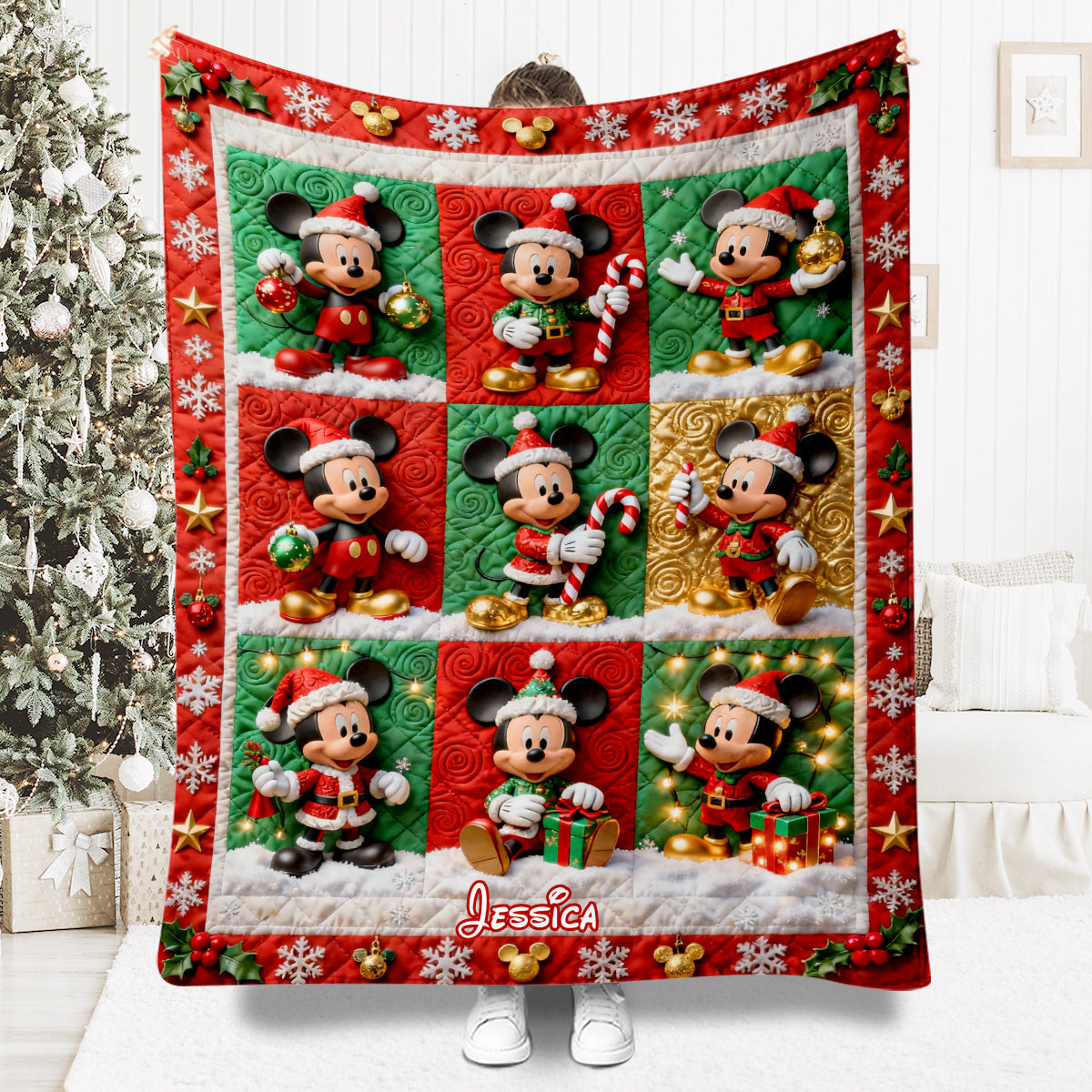 Magical Christmas - Personalized Mouse Blanket