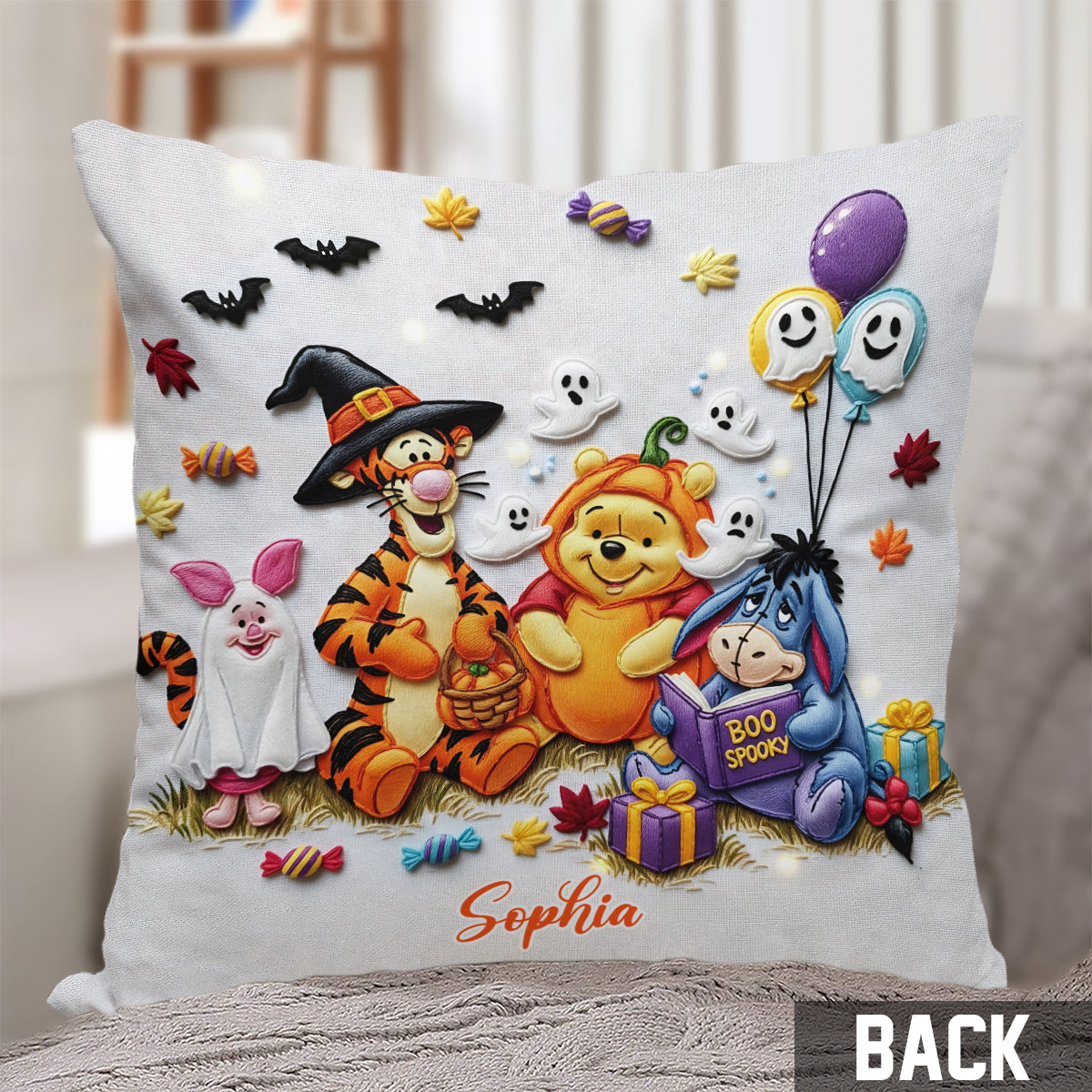 Boo Spooky - Personalized Mouse Throw Pillow