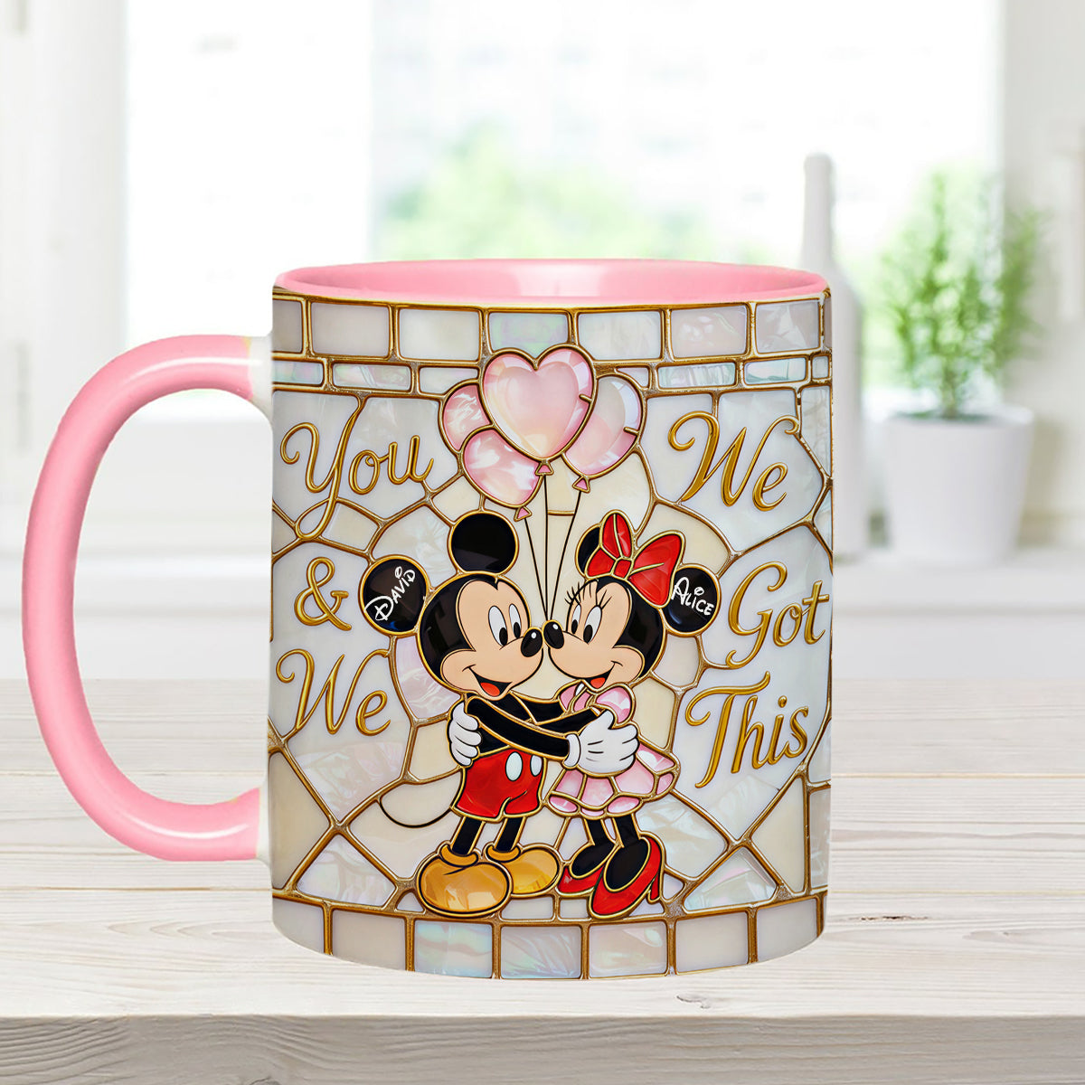 You & Me We Got This - Personalized Mouse Set Accent Mug with Acrylic Stirrers