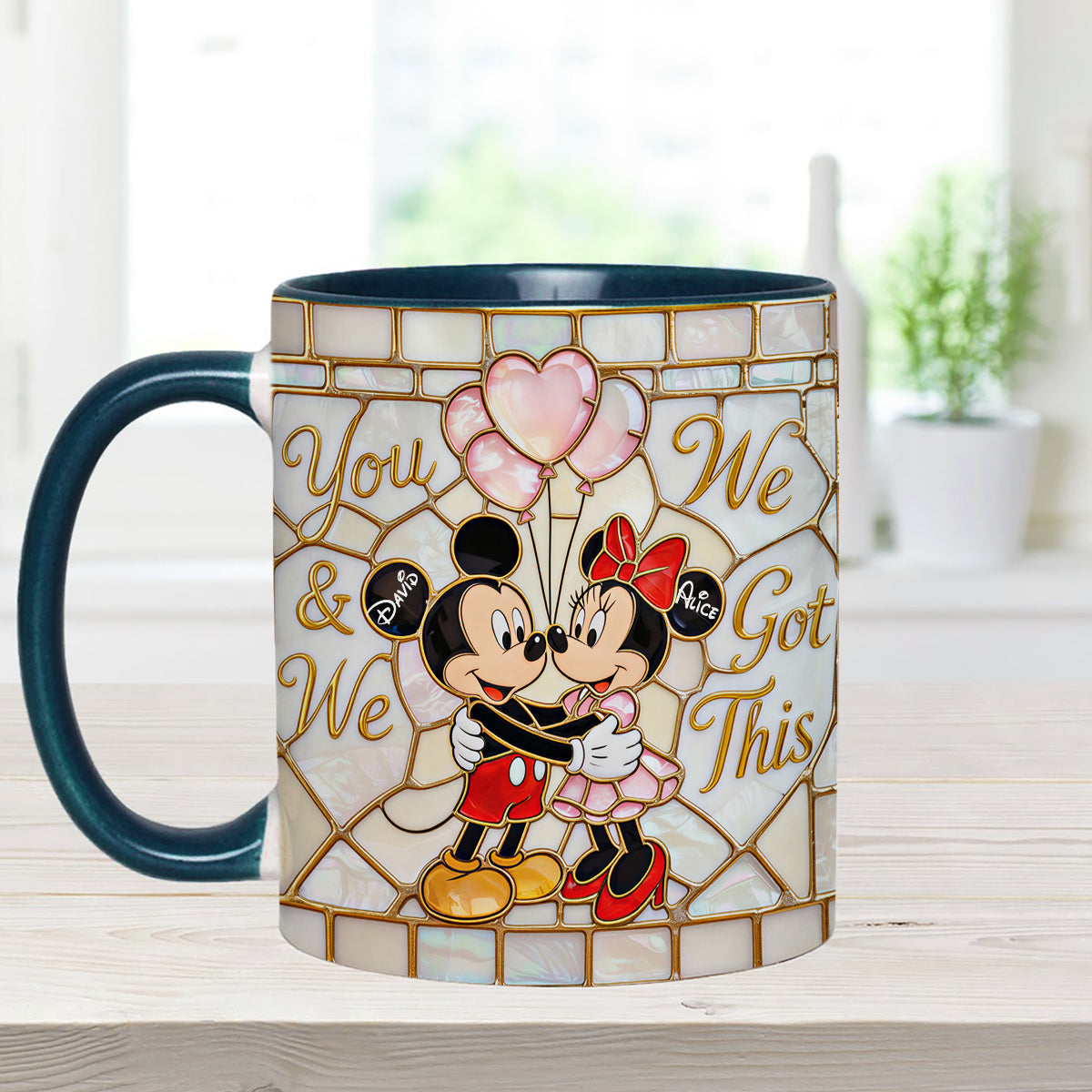 You & Me We Got This - Personalized Mouse Set Accent Mug with Acrylic Stirrers