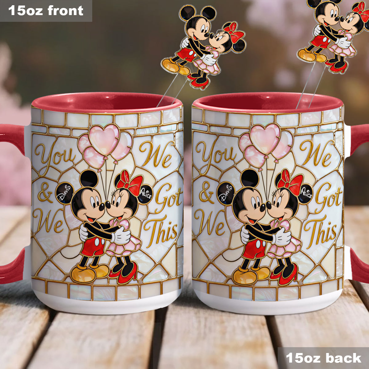 You & Me We Got This - Personalized Mouse Set Accent Mug with Acrylic Stirrers