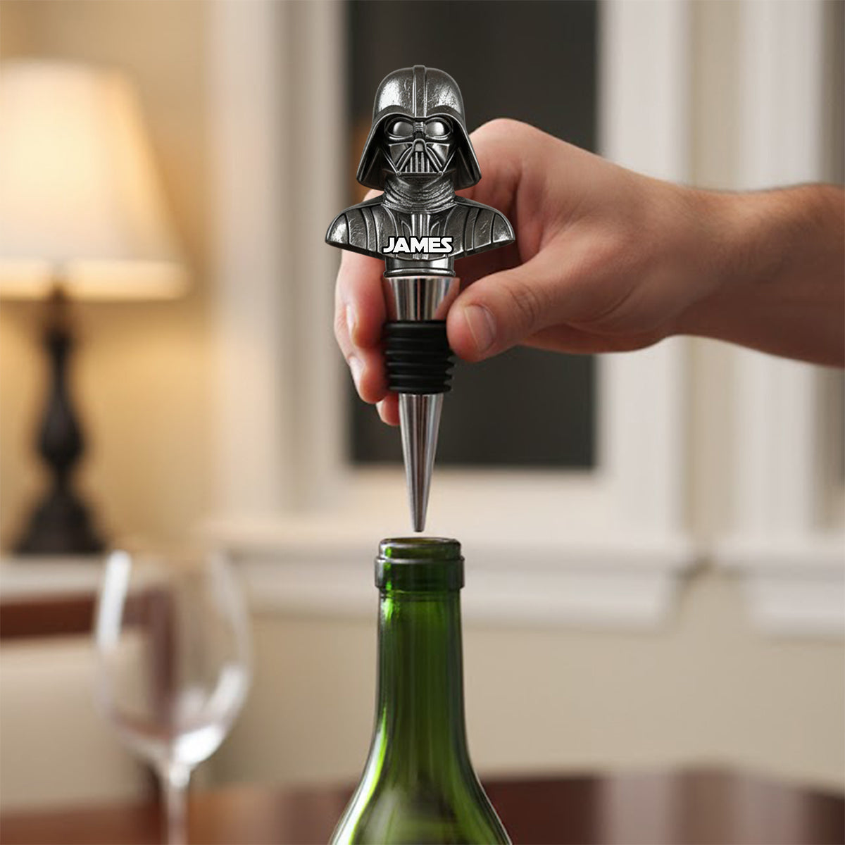 The Black Armored Commander - Personalized The Force Bottle Stopper