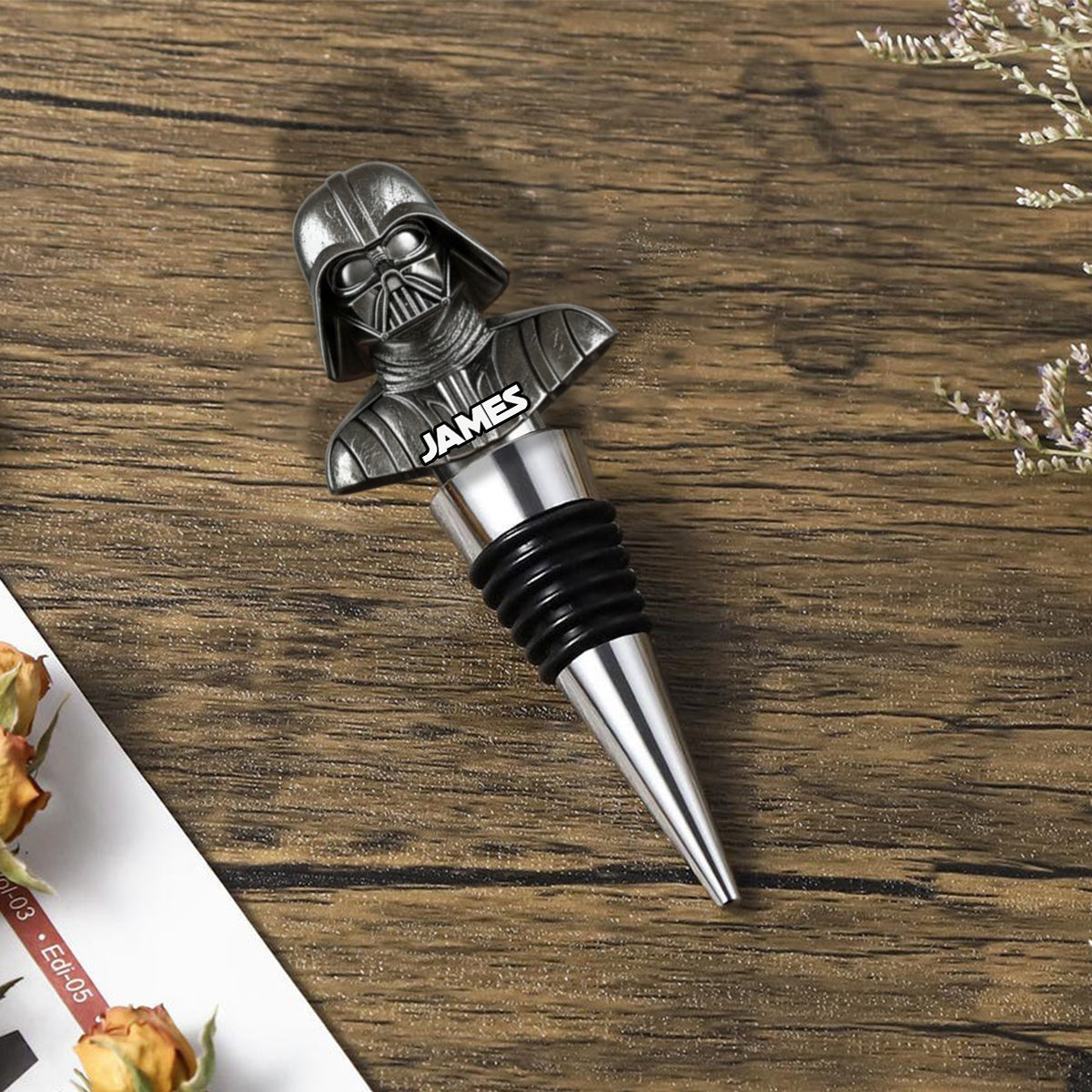 The Black Armored Commander - Personalized The Force Bottle Stopper