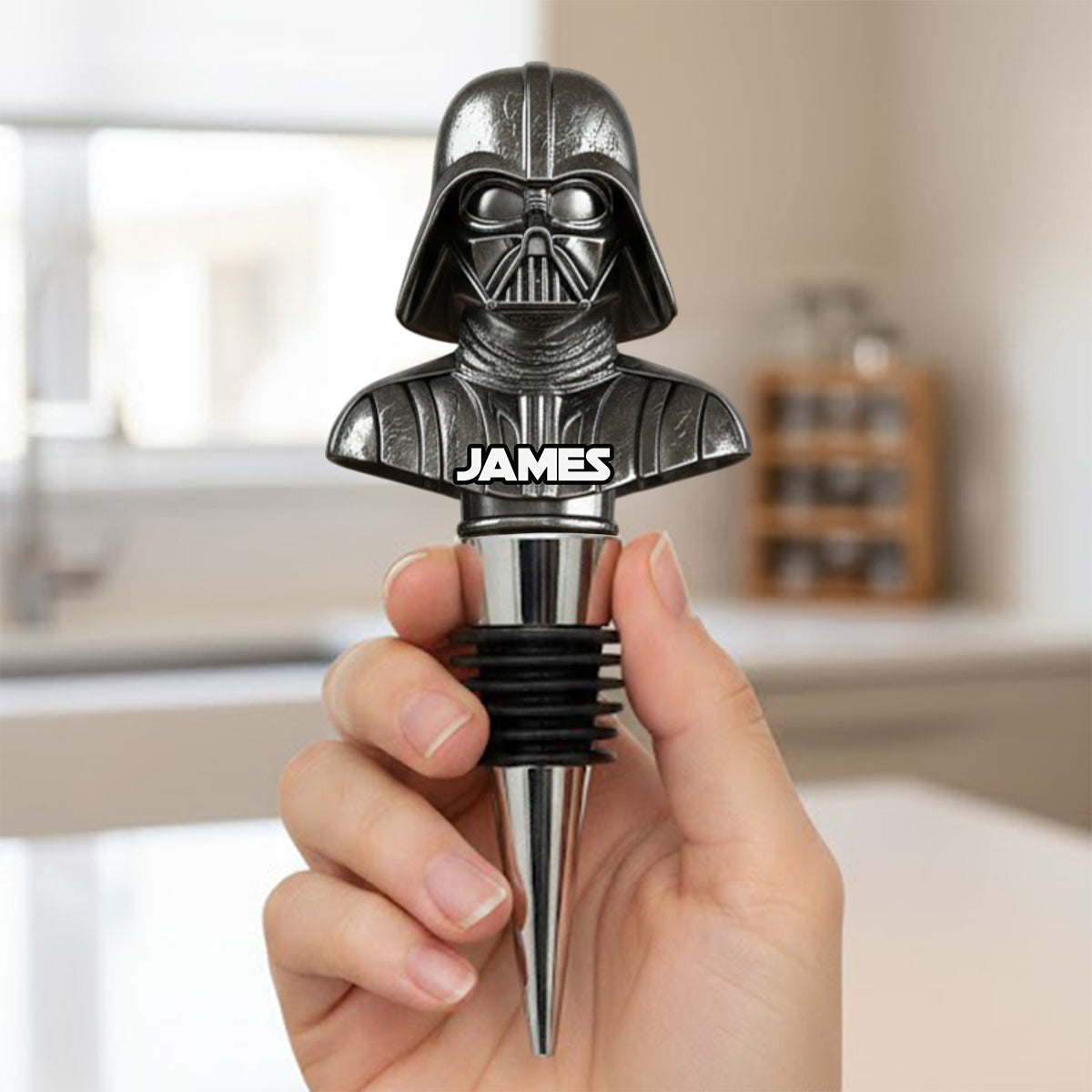 The Black Armored Commander - Personalized The Force Bottle Stopper