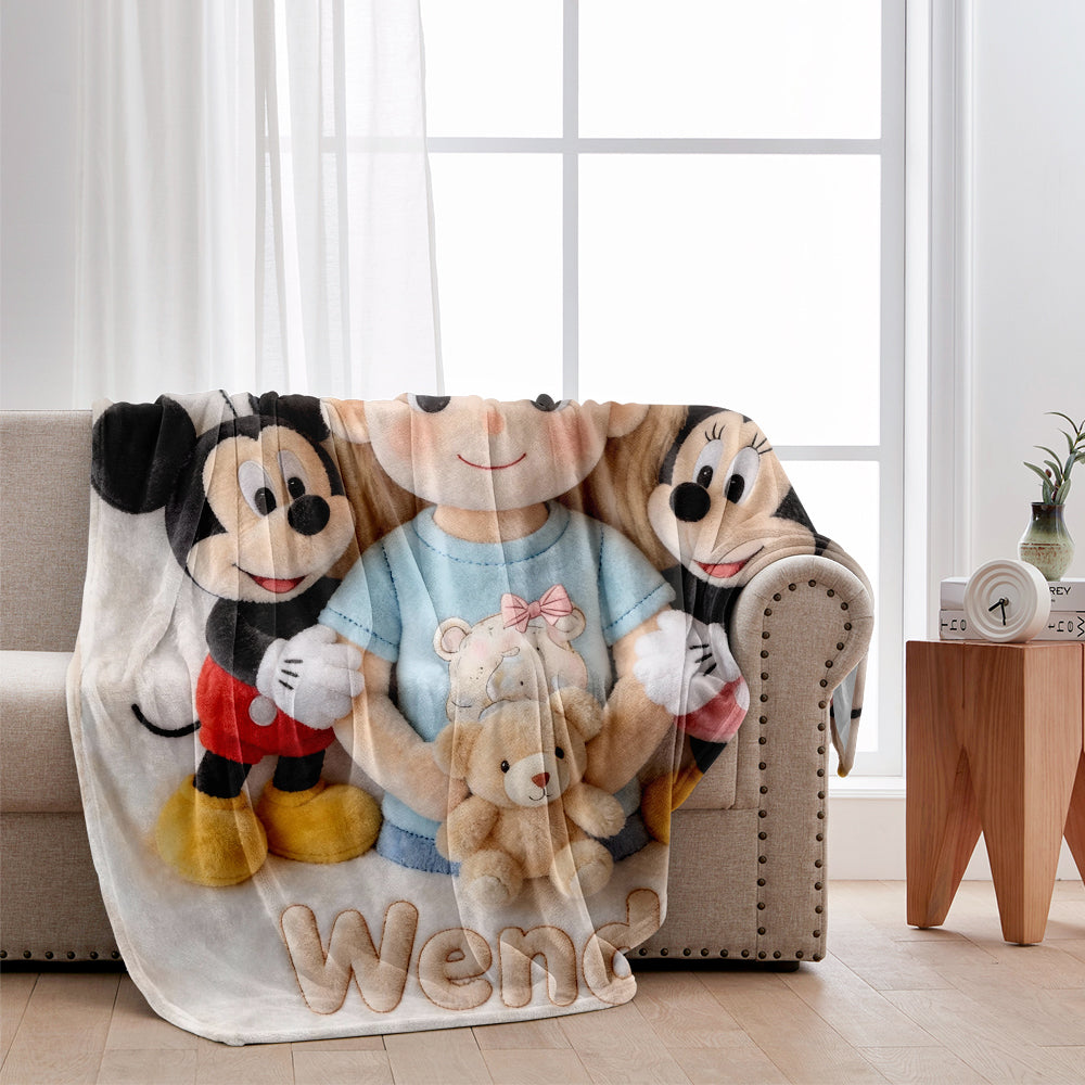 Custom Any Photo Magical Friends - Personalized Mouse Blanket