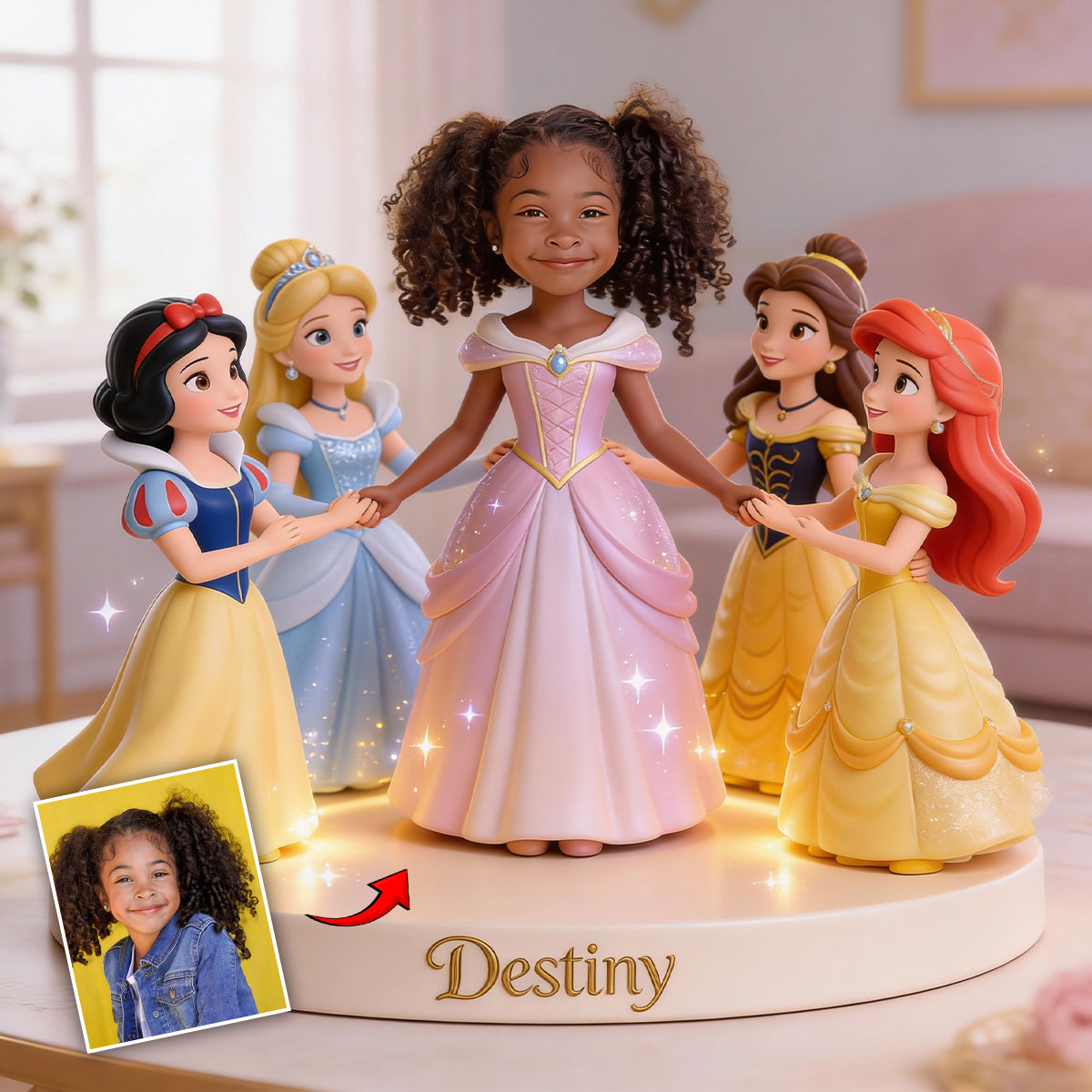 Custom Any Photo Magical Princess Friends - Personalized Princesses Custom Shaped Acrylic Plaque