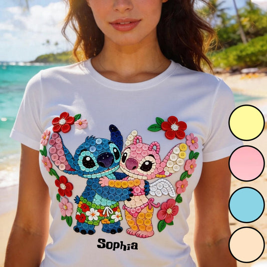 Cute Cartoon Monster, Aloha Hawaii Vibes - Personalized Ohana All Over Shirt