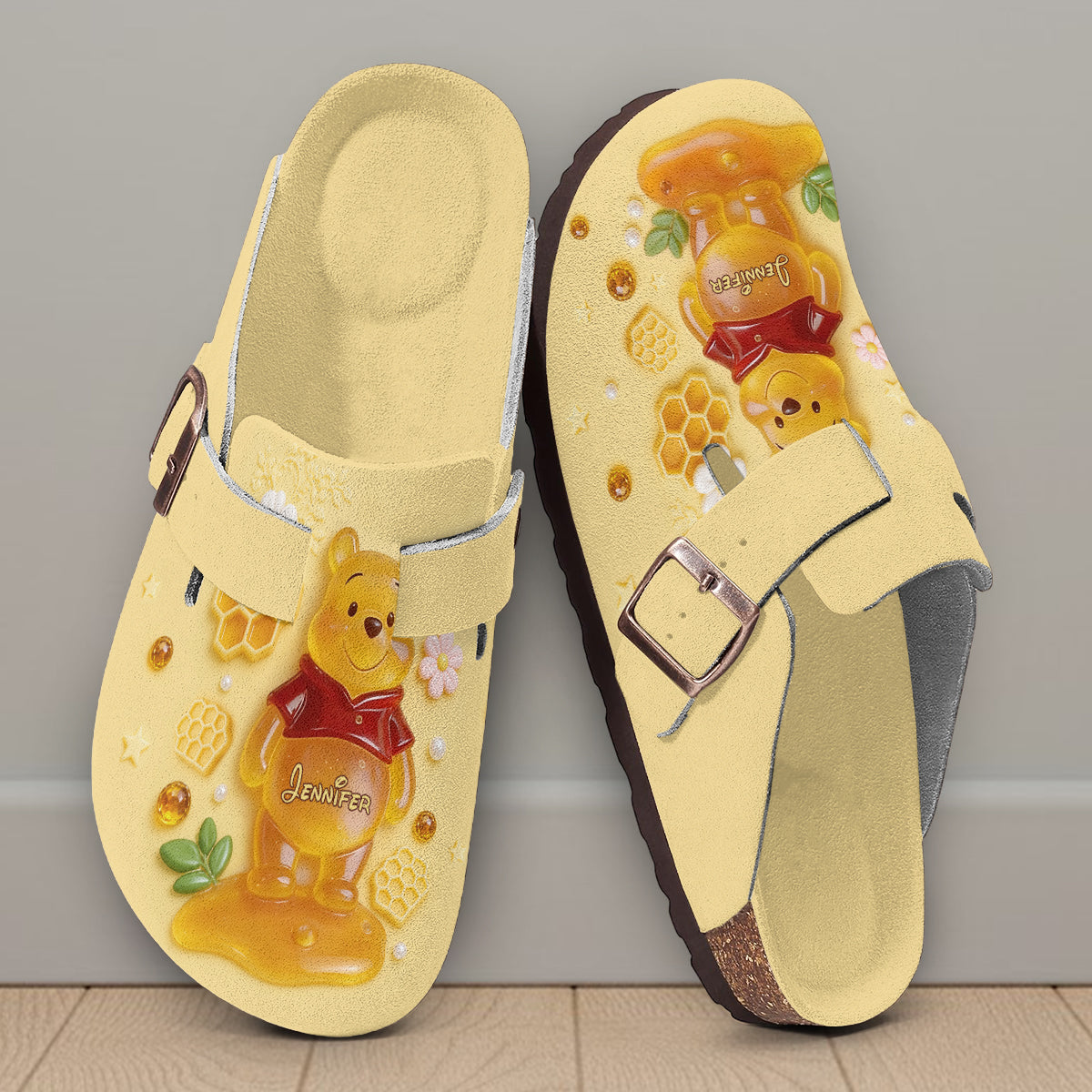 Cute Jelly Bear - Personalized Yellow Bear Clogs With Arch Support