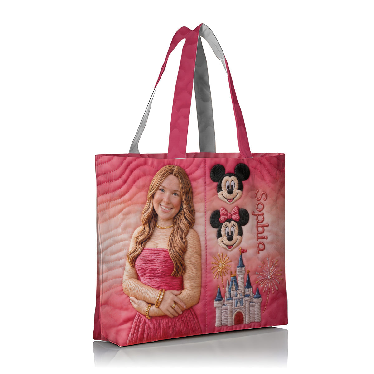 Custom Any Photo Magical Mouse Ears - Personalized Dream Trip Quilted Tote Bag