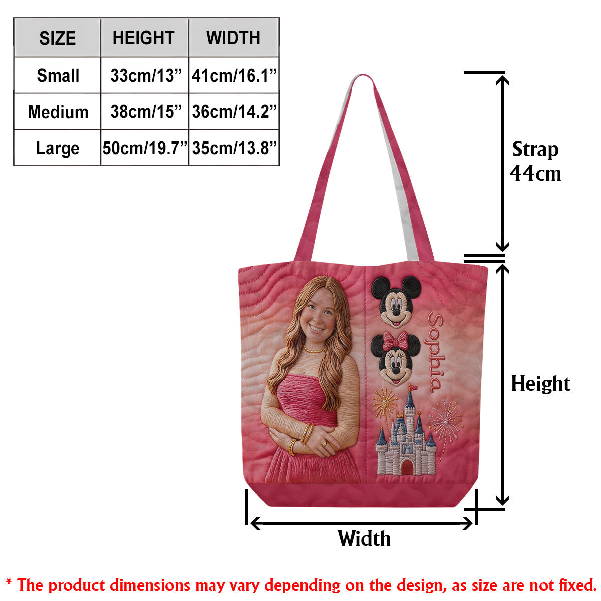 Custom Any Photo Magical Mouse Ears - Personalized Dream Trip Quilted Tote Bag