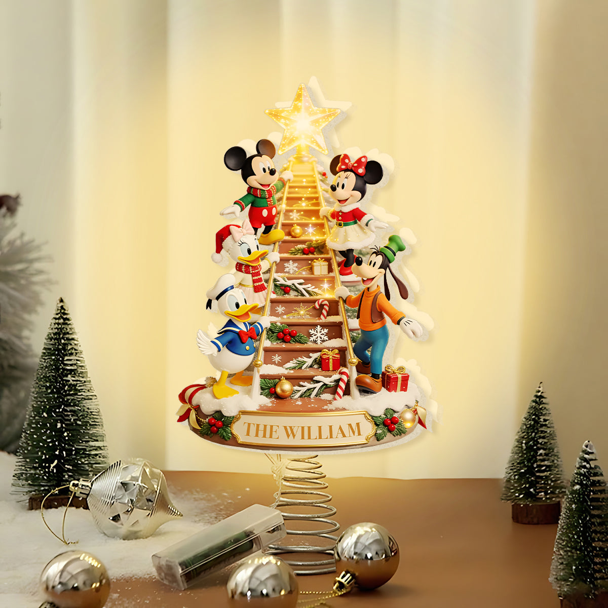 Magic Christmas - Personalized Mouse LED Light Tree Topper