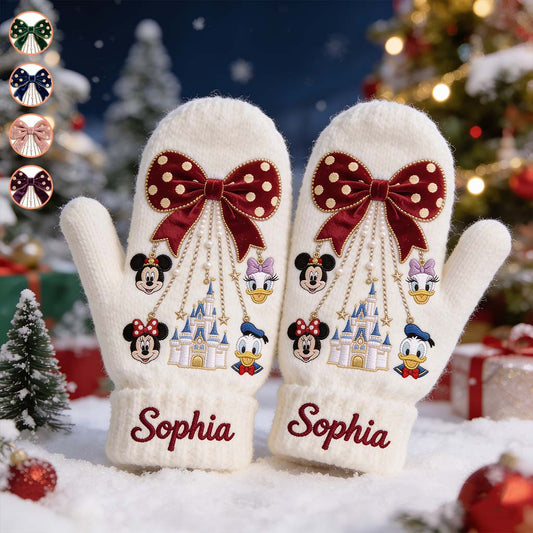 Merry Christmas - Personalized Mouse Knitted Mittens