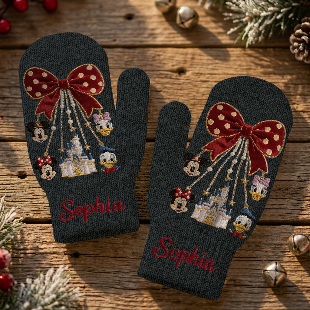 Merry Christmas - Personalized Mouse Knitted Mittens
