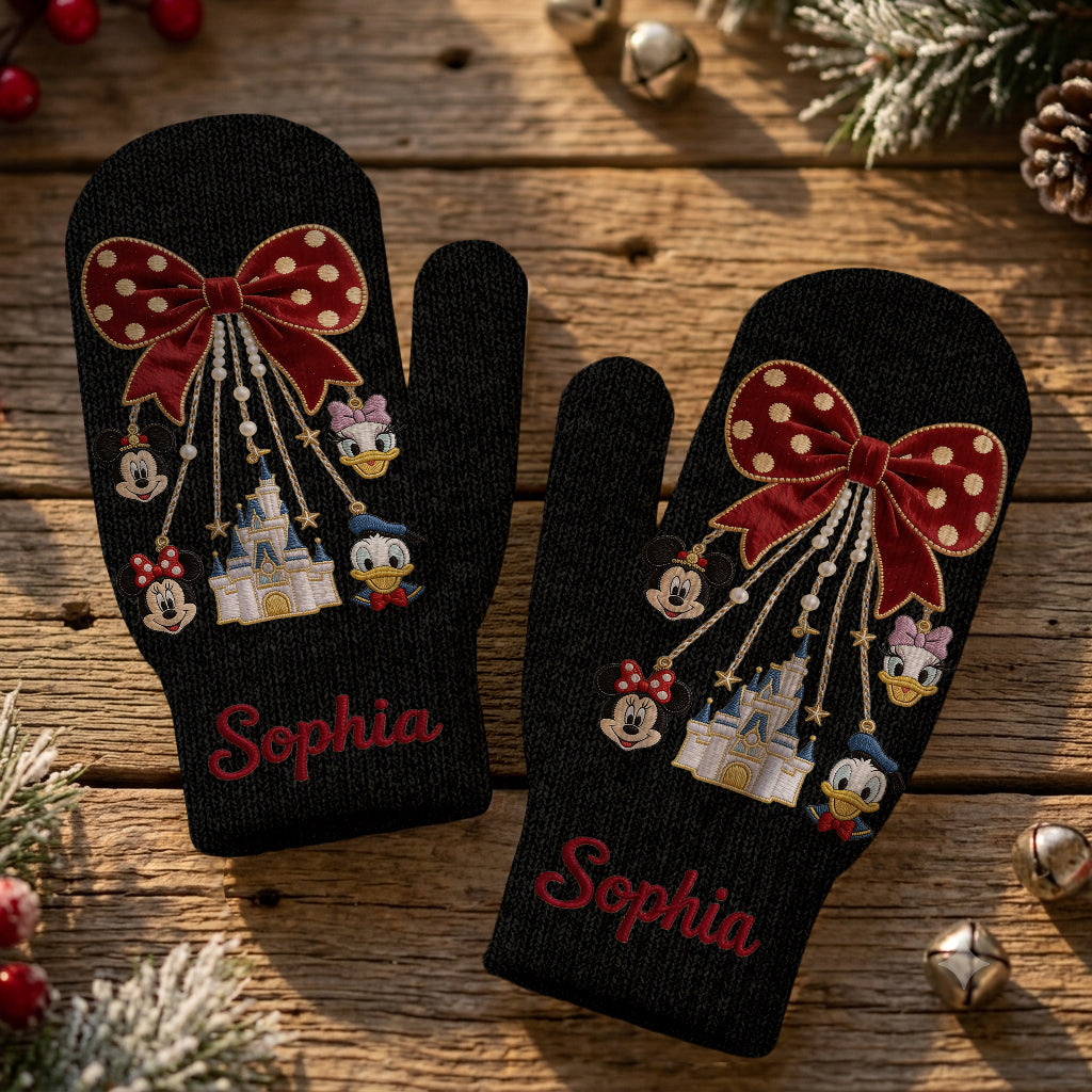 Merry Christmas - Personalized Mouse Knitted Mittens
