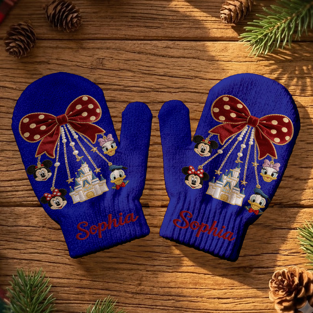 Merry Christmas - Personalized Mouse Knitted Mittens