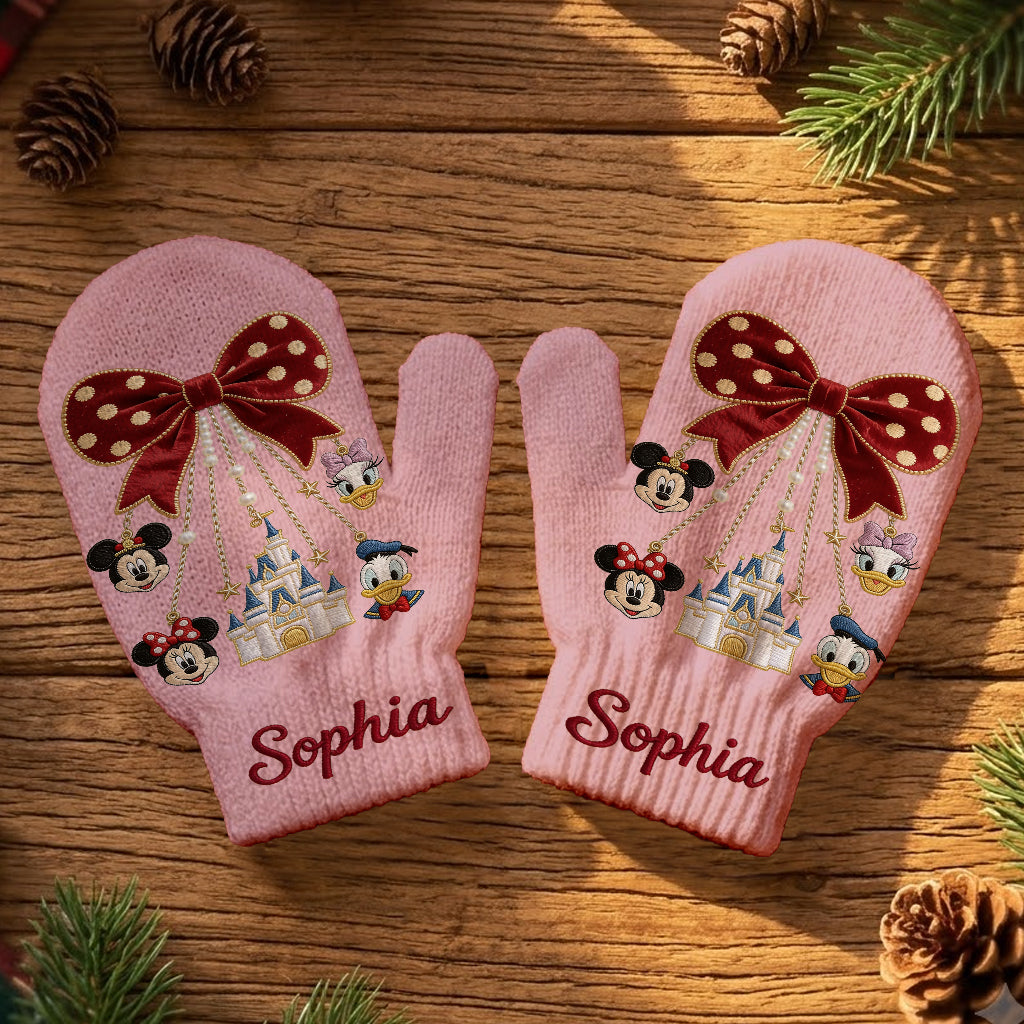 Merry Christmas - Personalized Mouse Knitted Mittens