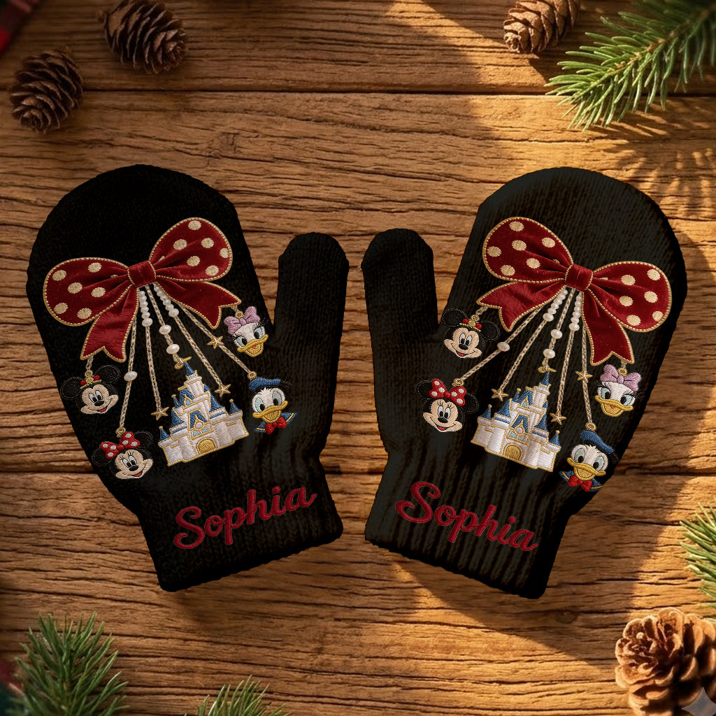 Merry Christmas - Personalized Mouse Knitted Mittens