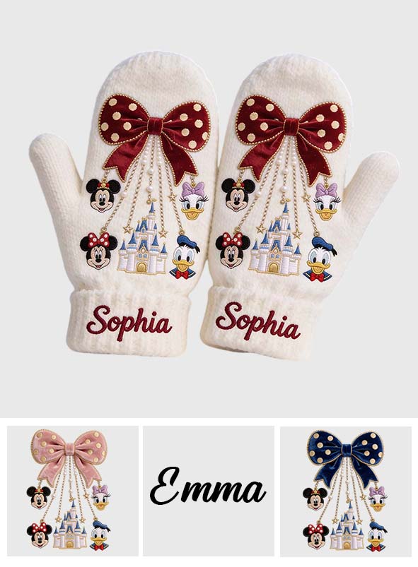 Merry Christmas - Personalized Mouse Knitted Mittens