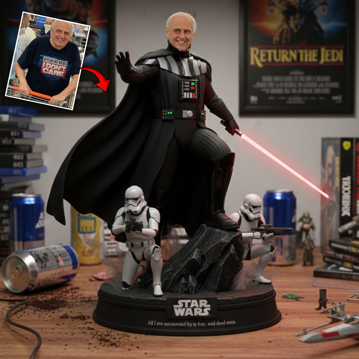The Power Of The Dark Side - Personalized The Force Custom Shaped Acrylic Plaque