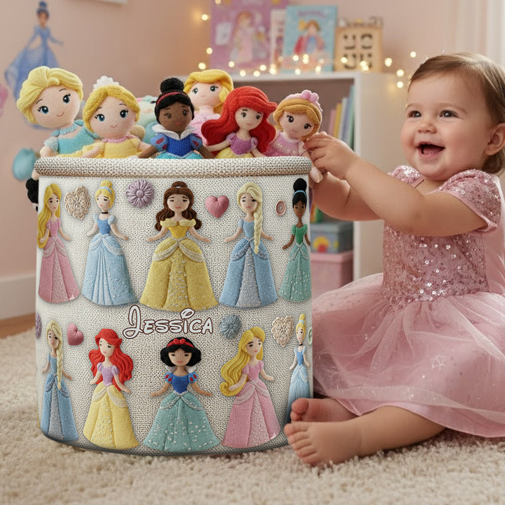Magical Princesses Perfect Gift For Kids - Personalized Princesses Storage Basket