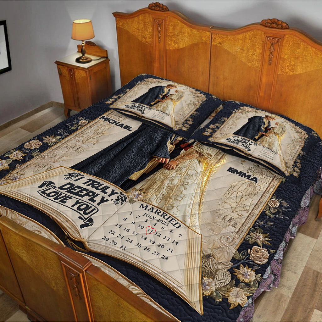 I Truely Deeply Love You - Personalized The Force Quilt Set