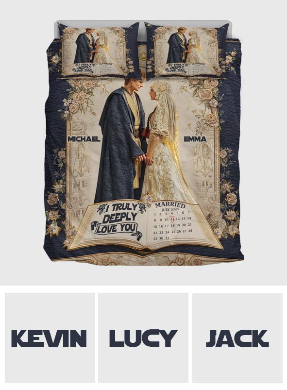 I Truely Deeply Love You - Personalized The Force Quilt Set