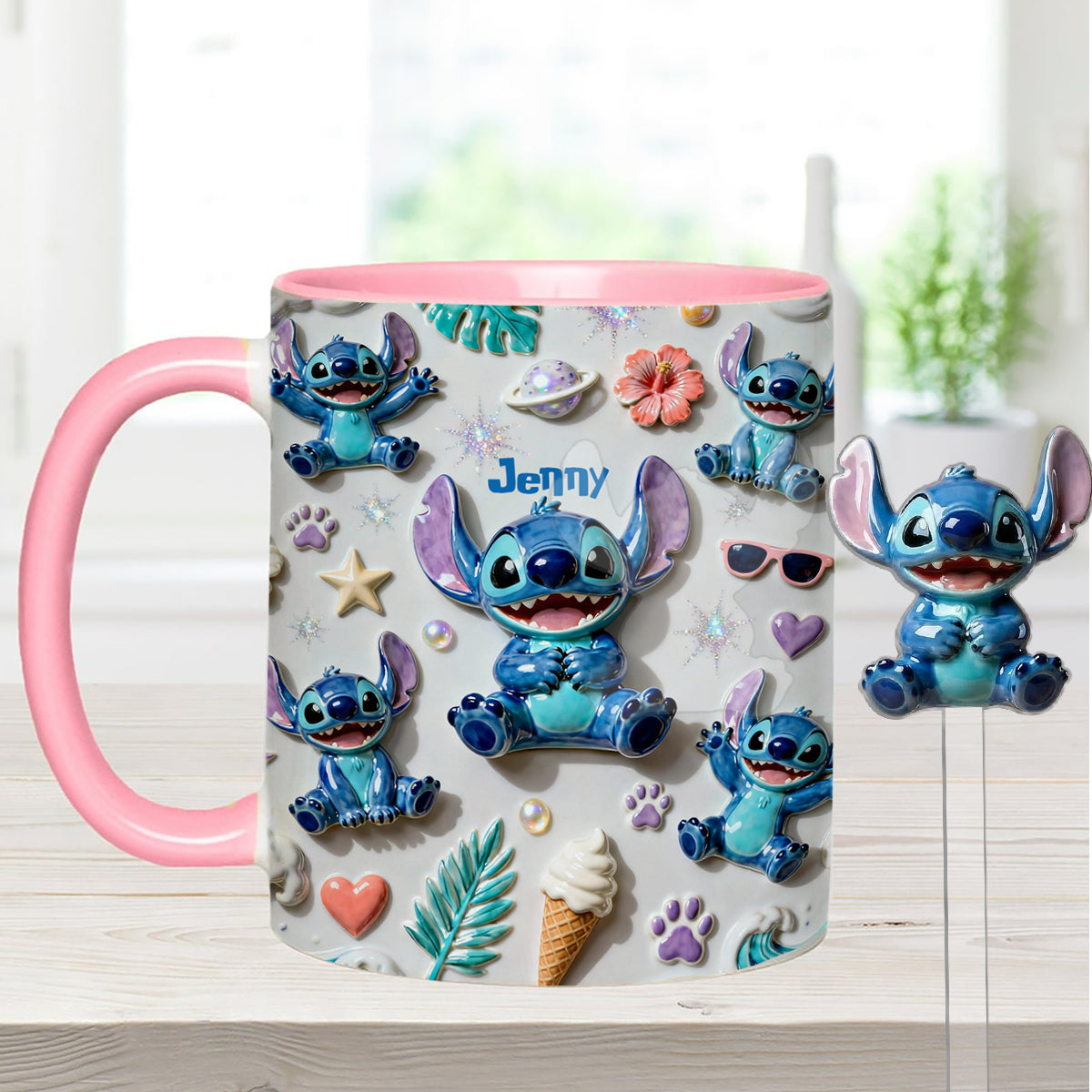 Ohana Means Family - Personalized Ohana Set Accent Mug with Acrylic Stirrers