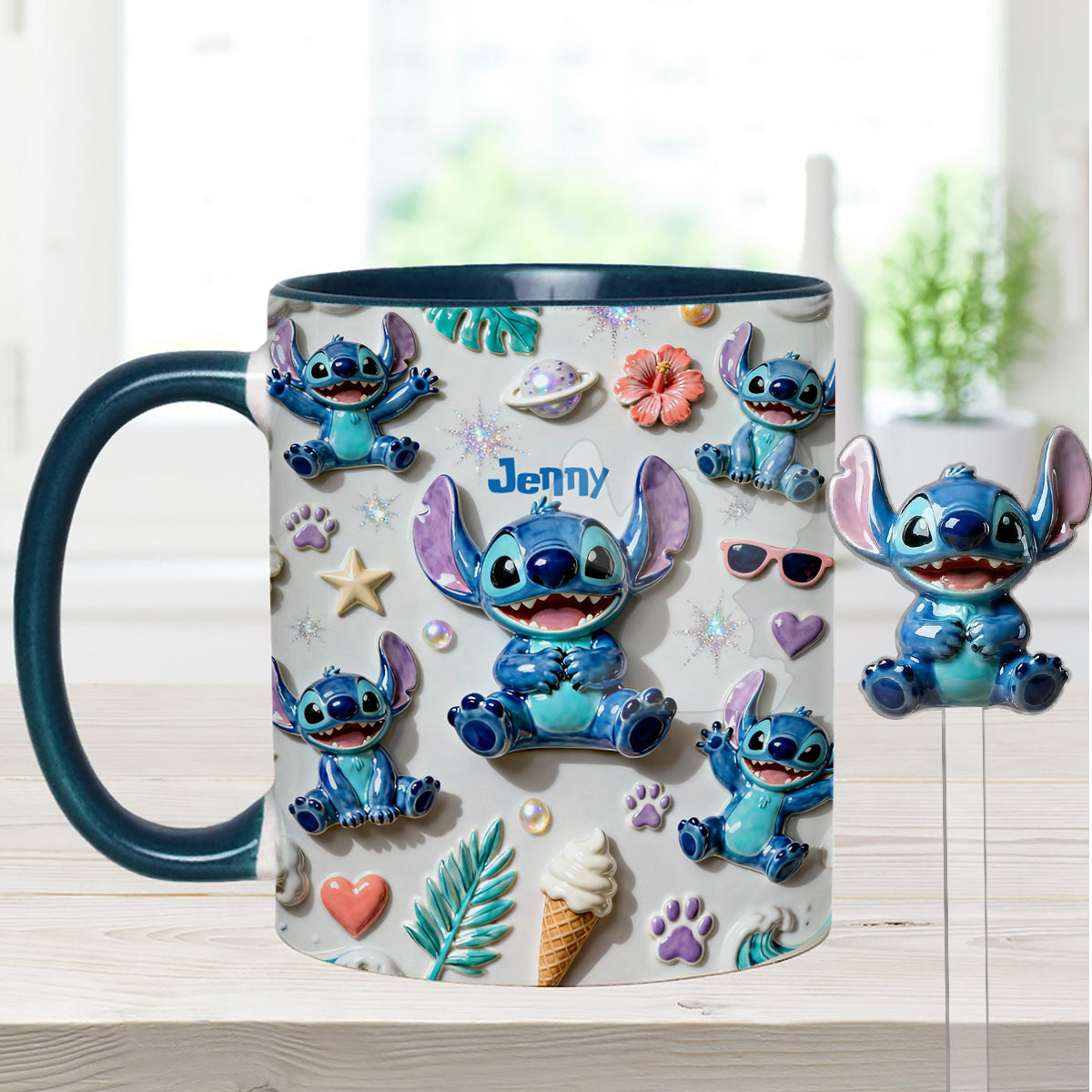 Ohana Means Family - Personalized Ohana Set Accent Mug with Acrylic Stirrers