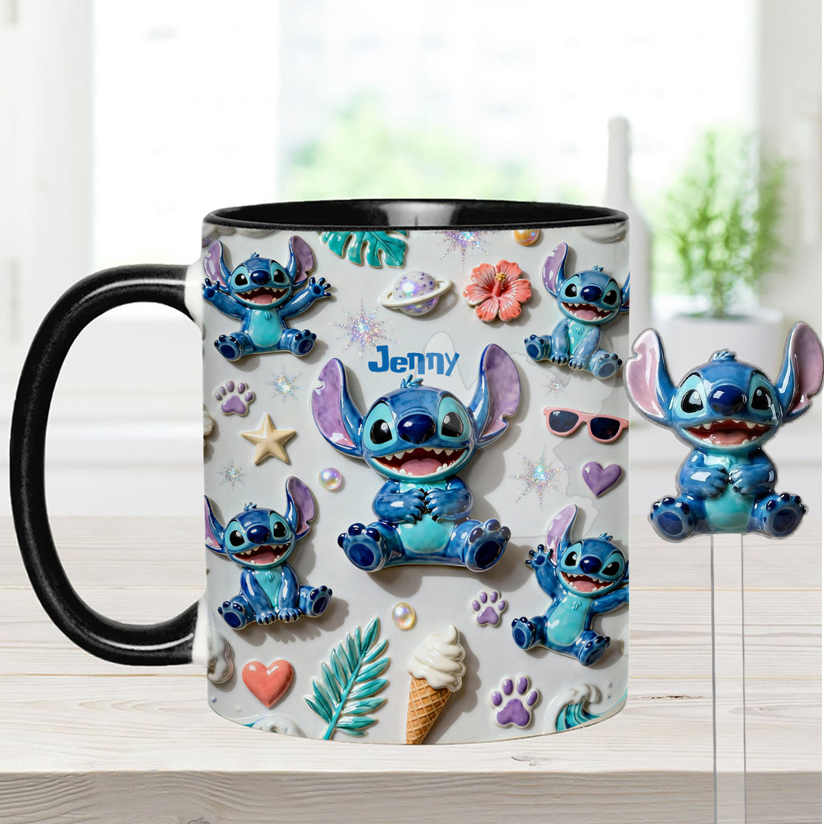 Ohana Means Family - Personalized Ohana Set Accent Mug with Acrylic Stirrers