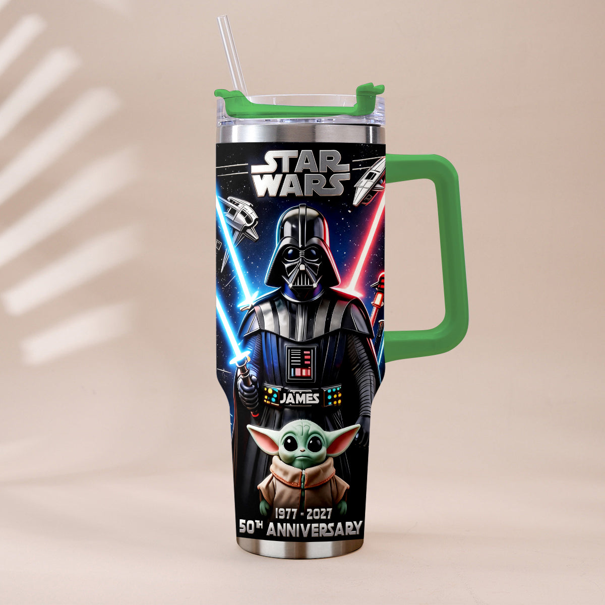 50th anniversary - Personalized The Force Tumbler With Plush Charm