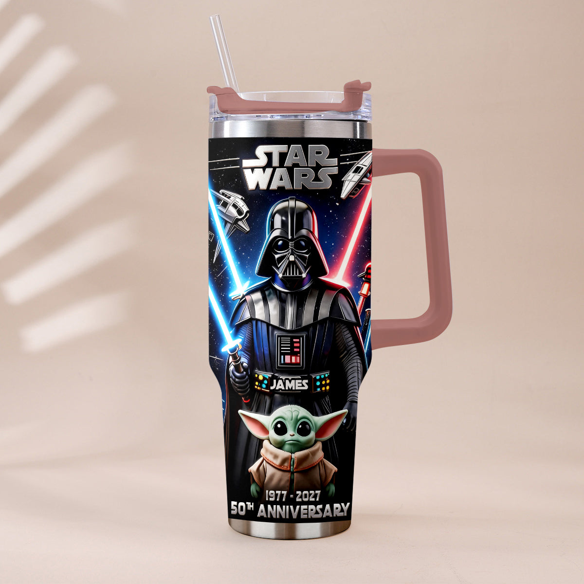 50th anniversary - Personalized The Force Tumbler With Plush Charm