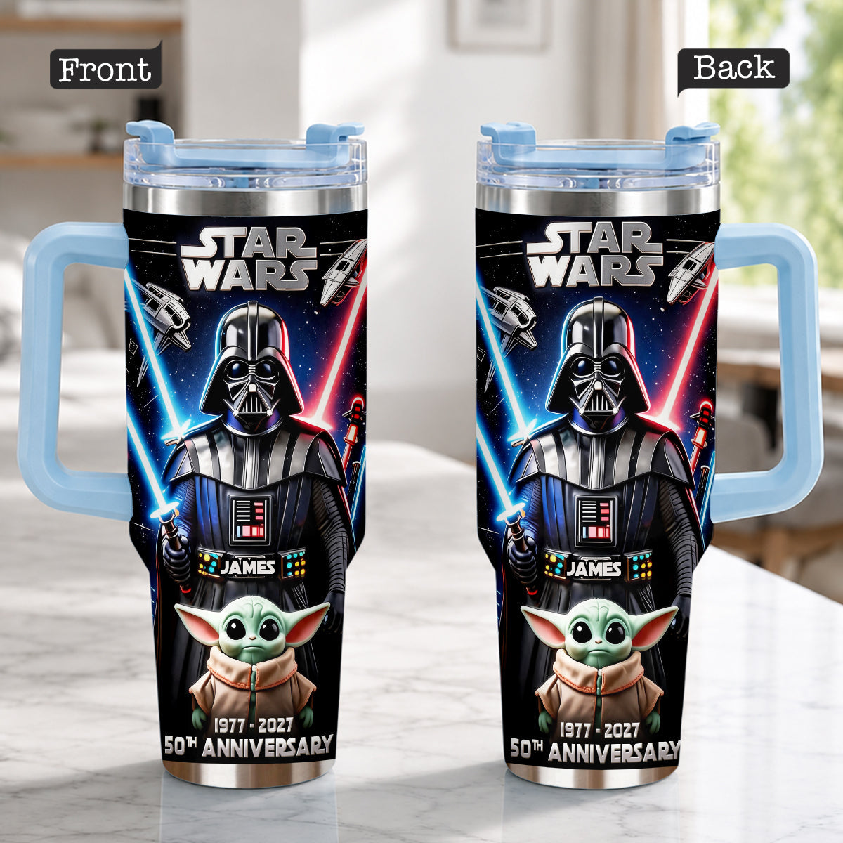 50th anniversary - Personalized The Force Tumbler With Plush Charm