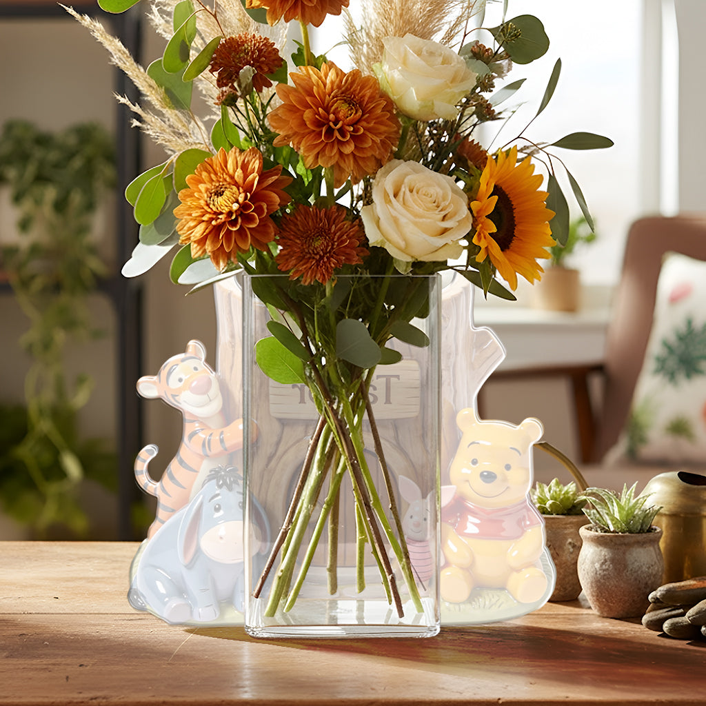 Cozy Tree House - Personalized Yellow Bear Acrylic Pot