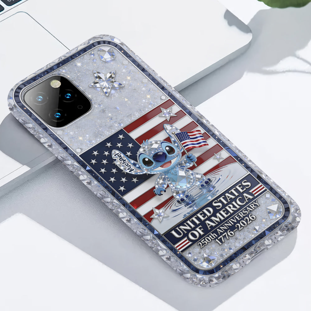 USA 250th Anniversary Cute Cartoon - Personalized Ohana Full Print Phone Case