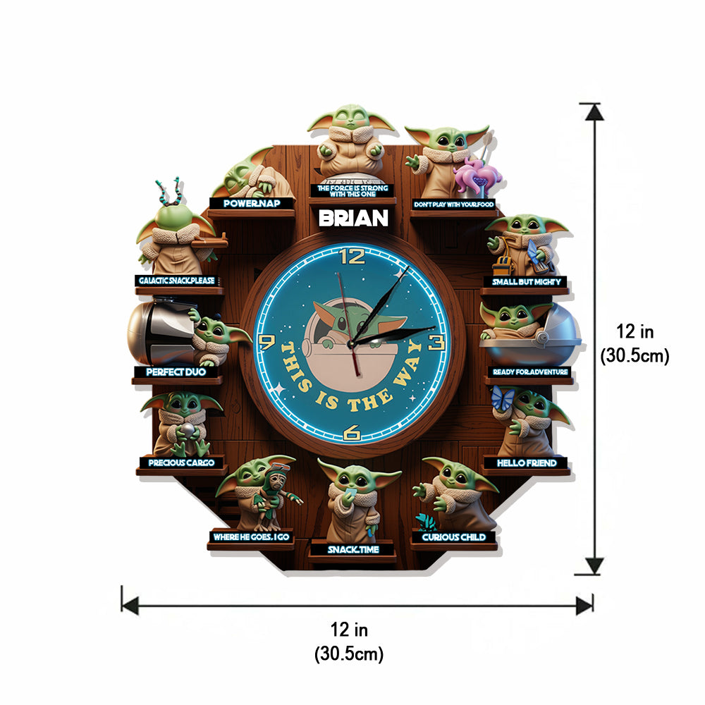 This Is The Way - Personalized The Force LED Light Wall Clock