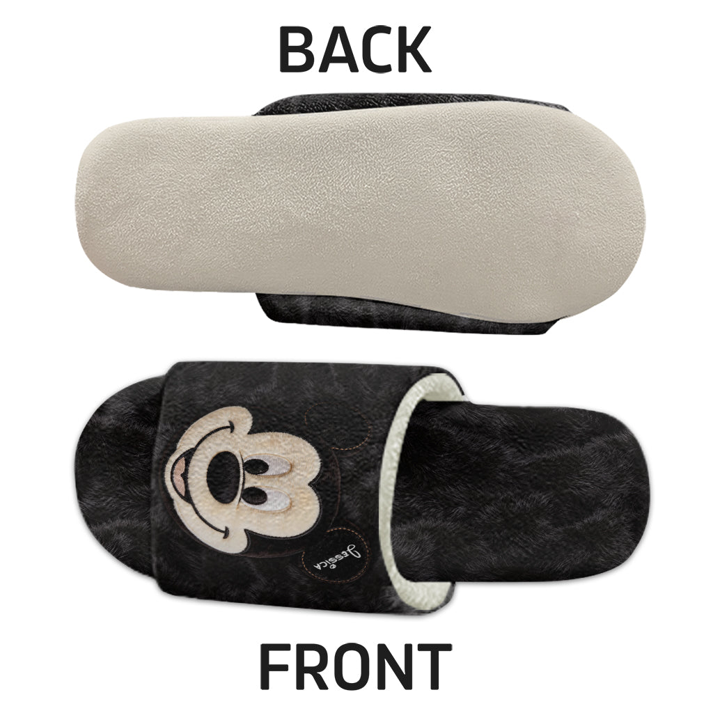 Big Ears Mouse Head - Personalized Mouse Faux Fur Boot Slippers