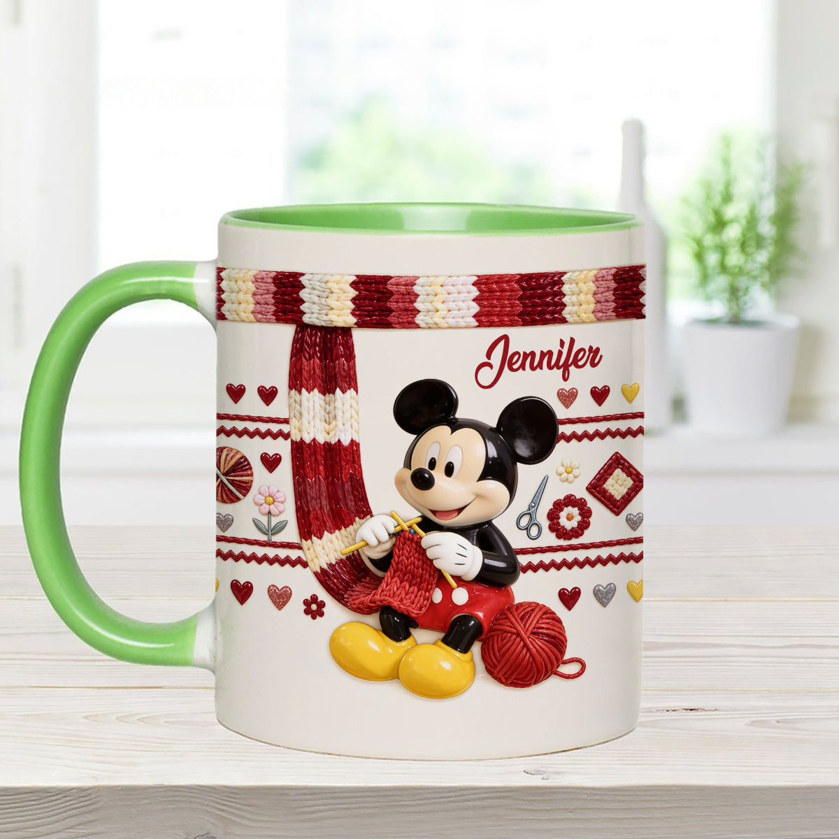 SHH I'm Crocheting - Personalized Mouse Set Accent Mug with Acrylic Stirrers