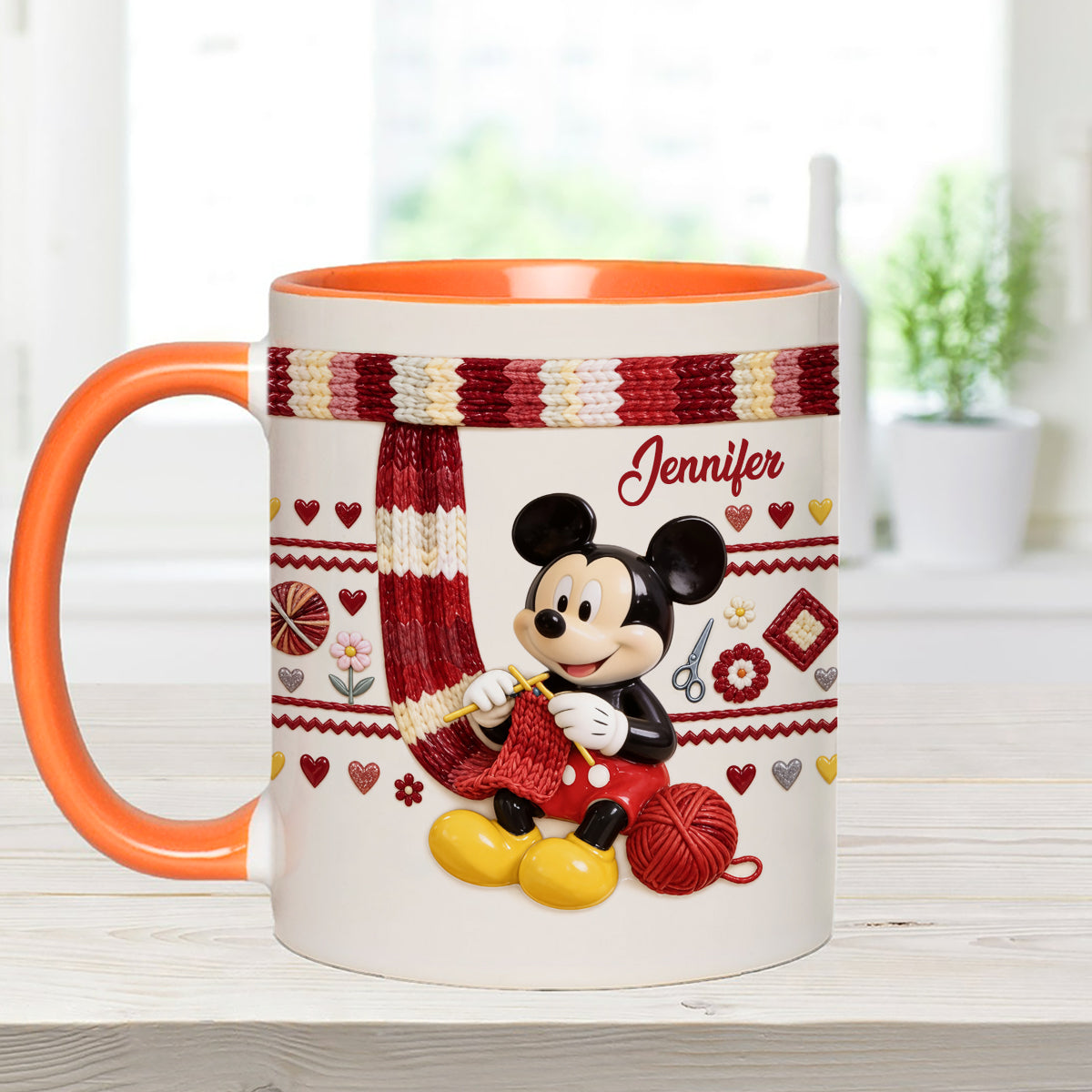 SHH I'm Crocheting - Personalized Mouse Set Accent Mug with Acrylic Stirrers