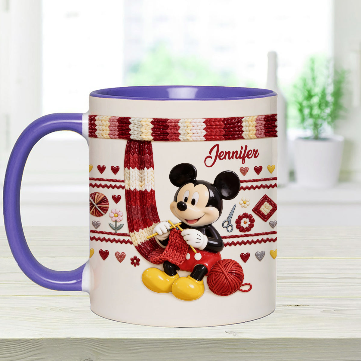 SHH I'm Crocheting - Personalized Mouse Set Accent Mug with Acrylic Stirrers