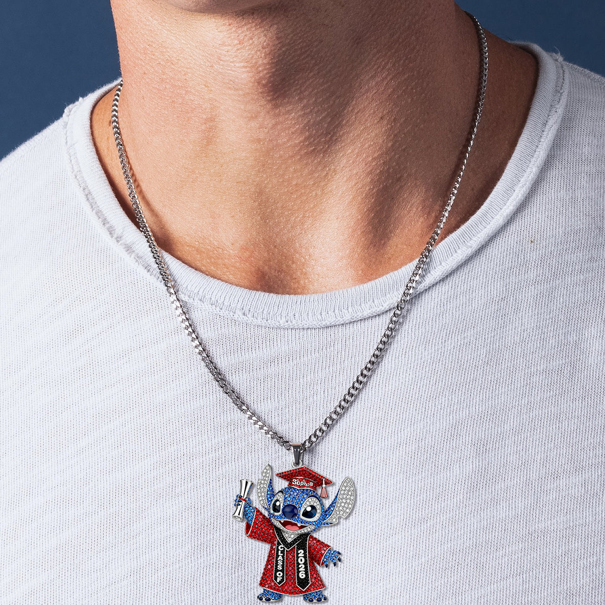 Graduation 2026 - Personalized Graduation Shaped Metal Pendant Necklace