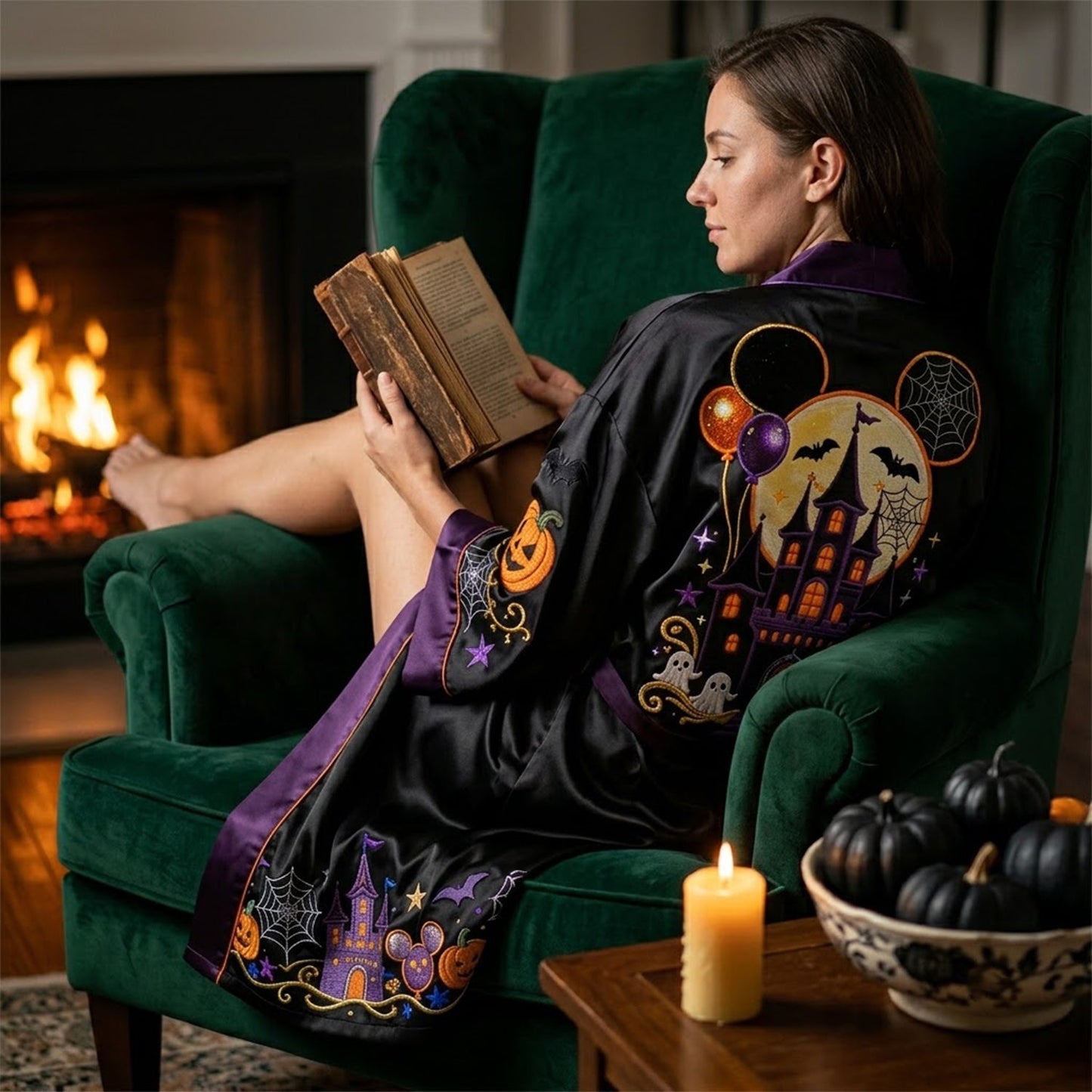 Halloween Magical Castle - Personalized Dream Trip Satin Robe