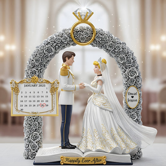 Anniversary Gifts For Couple Custom Calendar - Personalized Couple Custom Shaped Acrylic Plaque