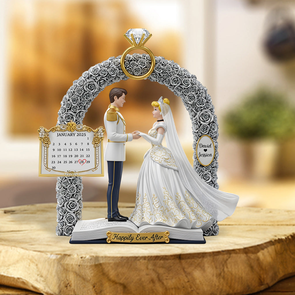 Anniversary Gifts For Couple Custom Calendar - Personalized Couple Custom Shaped Acrylic Plaque