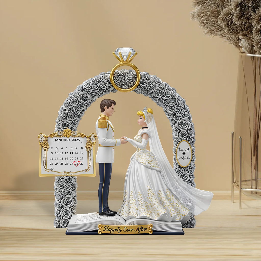 Anniversary Gifts For Couple Custom Calendar - Personalized Couple Custom Shaped Acrylic Plaque